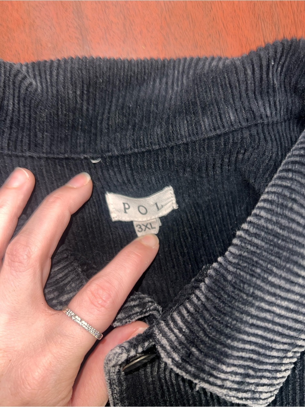 POL Black Washed Corduroy Button-Front Jacket - Picture 4 of 6